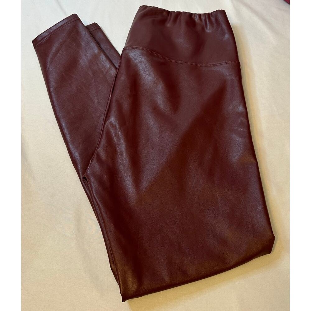 Wonderly Stretchy Faux Leather High Rise Leggings Plus 1X Y2k Fashion